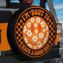 Daisy Happy Face Orange Car Spare Tire Cover