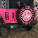Daisy Happy Face Pink Car Spare Tire Cover