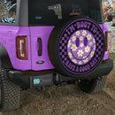 Daisy Happy Face Purple Car Spare Tire Cover