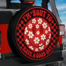 Daisy Happy Face Red Car Spare Tire Cover
