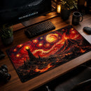 Red Lord of The Rings Starry Night Desk Mat