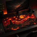 Red Lord of The Rings Starry Night Desk Mat