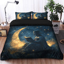Darth Vader Reading On A Crescent Moon Bedding Set