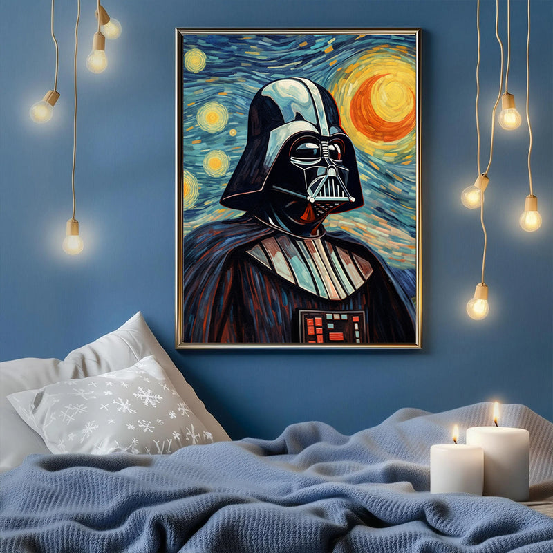 Darth Vader Star War Starry Night - Living Room - Canvas Wall Art - Print - Wall Decor