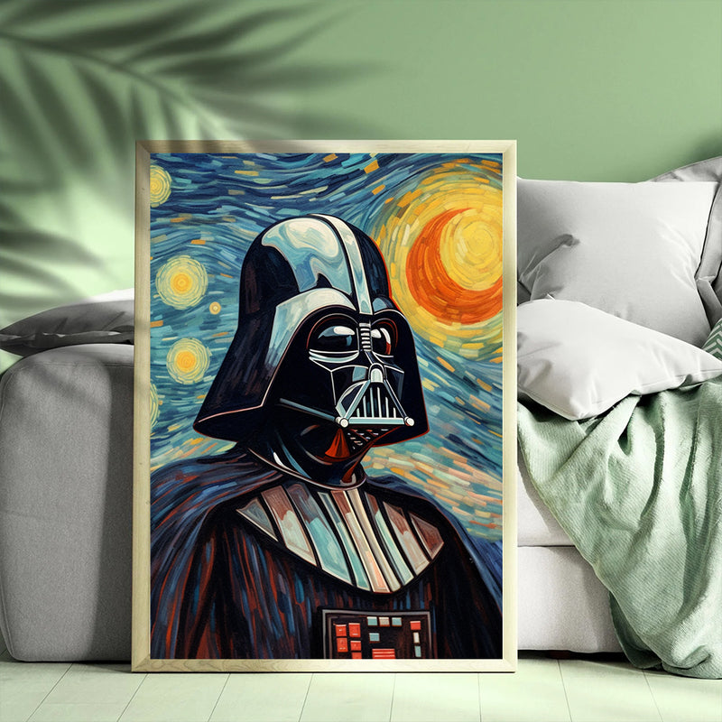 Darth Vader Star War Starry Night - Living Room - Canvas Wall Art - Print - Wall Decor