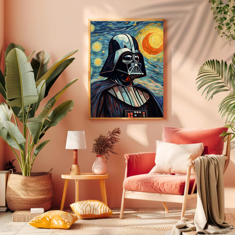 Darth Vader Star War Starry Night - Living Room - Canvas Wall Art - Print - Wall Decor