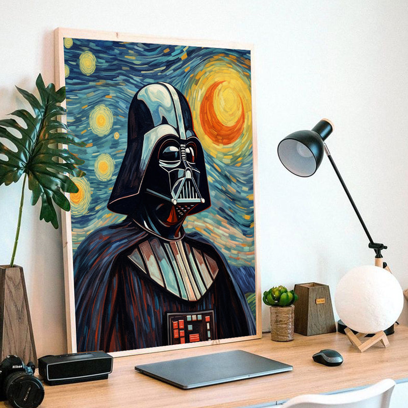 Darth Vader Star War Starry Night - Living Room - Canvas Wall Art - Print - Wall Decor