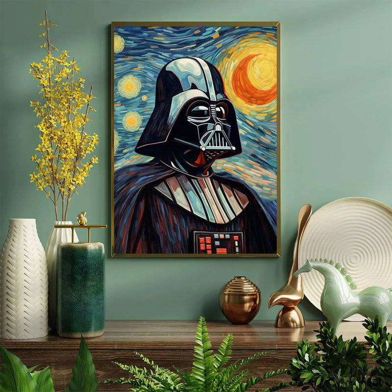 Darth Vader Star War Starry Night - Living Room - Canvas Wall Art - Print - Wall Decor