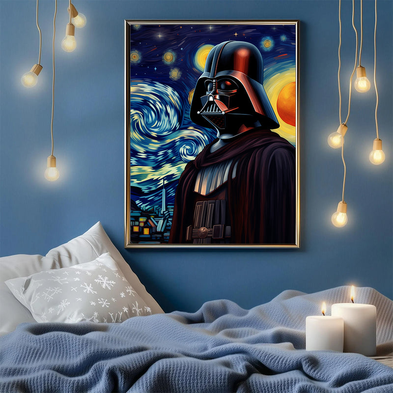 Darth Vader Star Starry Night - Living Room - Canvas Wall Art - Print - Wall Decor