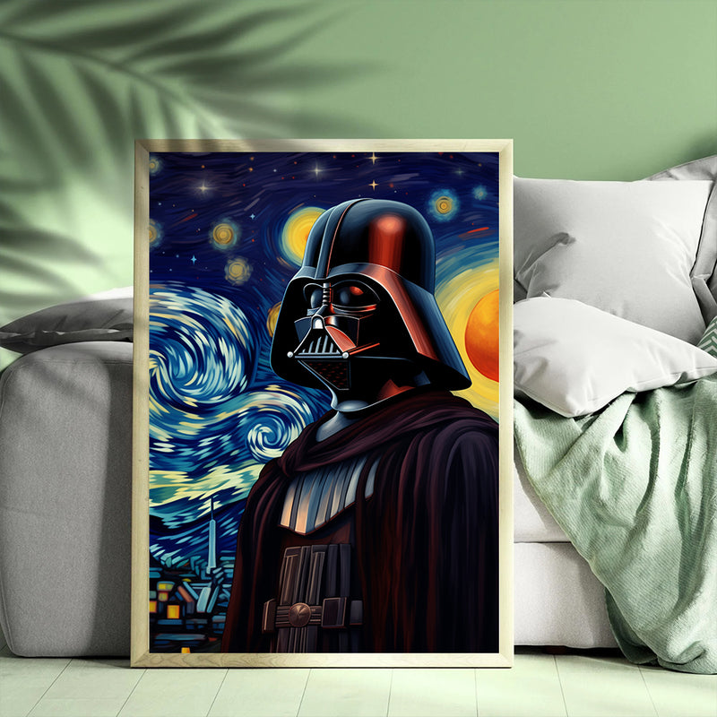 Darth Vader Star Starry Night - Living Room - Canvas Wall Art - Print - Wall Decor