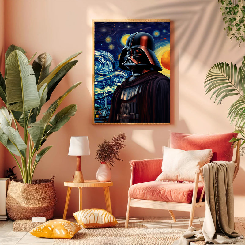 Darth Vader Star Starry Night - Living Room - Canvas Wall Art - Print - Wall Decor