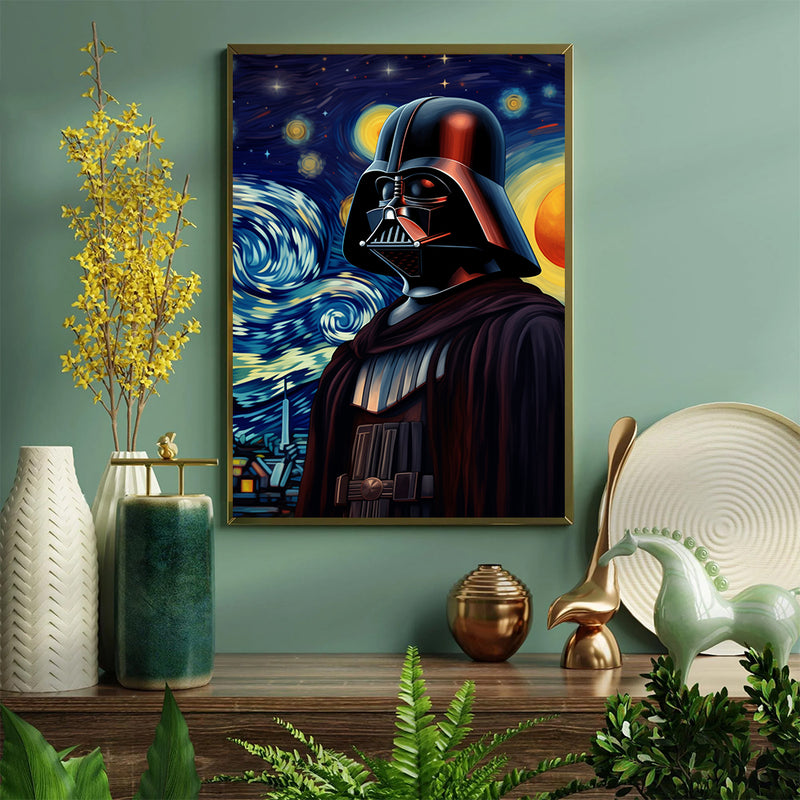 Darth Vader Star Starry Night - Living Room - Canvas Wall Art - Print - Wall Decor