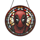 Deadpool Round Stained Glass Suncatcher