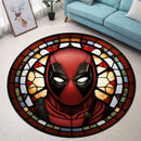 Deadpool Stained Glass Round Rug