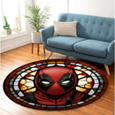 Deadpool Stained Glass Round Rug