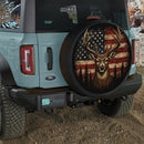 Patriotic Deer American Flag Car Spare Tire Cover With Camera Hole