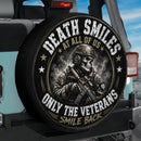 Death Smiles Only The Veterans Smile Spare Tire Cover