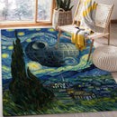 Death Star Starry Night Rectangular Area Rug
