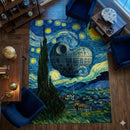 Death Star Starry Night Rectangular Area Rug