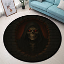 Death Skull Break Wall Round Rug