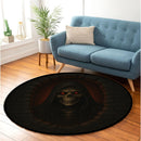 Death Skull Break Wall Round Rug