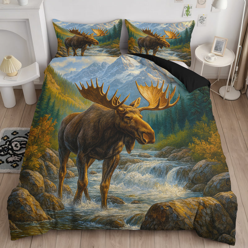 Majestic Moose Mountain Bedding Set