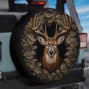 Deer In Tree Hollow Custom Jeep Wheel Cover With Camera Hole