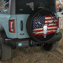 Hunting Deer Skull American Flag Jeep Car Spare Tire Cover
