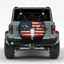Hunting Deer Skull American Flag Jeep Car Spare Tire Cover