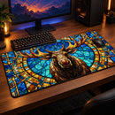 Deer Stained Glass Desk Mat