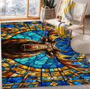Moose Stained Glass Rectangular Area Rug