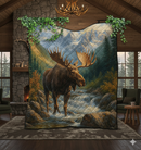 Deer Wildlife Art Paintings Quilt Blanket