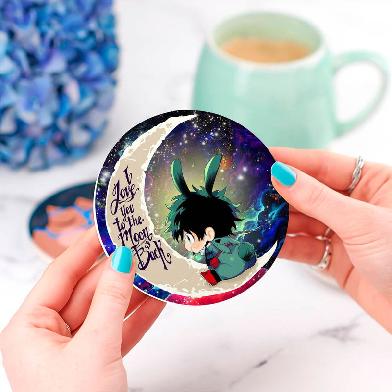 Deku My Hero Academia Anime Love You To The Moon Galaxy Ceramic Decor Coaster - Gift Idea