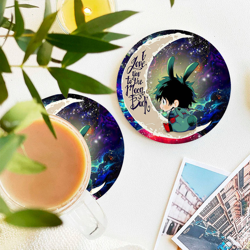 Deku My Hero Academia Anime Love You To The Moon Galaxy Ceramic Decor Coaster - Gift Idea