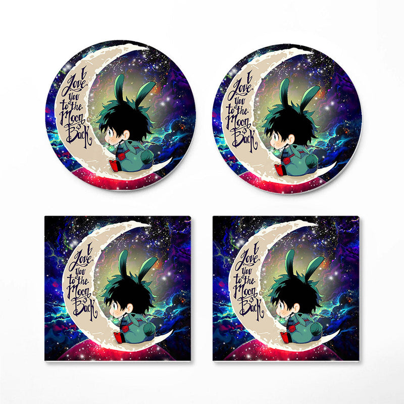 Deku My Hero Academia Anime Love You To The Moon Galaxy Ceramic Decor Coaster - Gift Idea