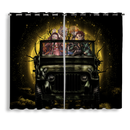 Demon Slayer Anime Funny Halloween Moonlight Window Curtain