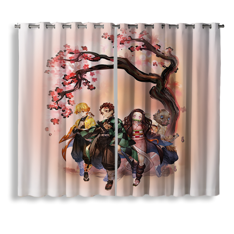 Demon Slayer Kimetsu No Yaiba  Anime Cherry Blossom Window Curtain