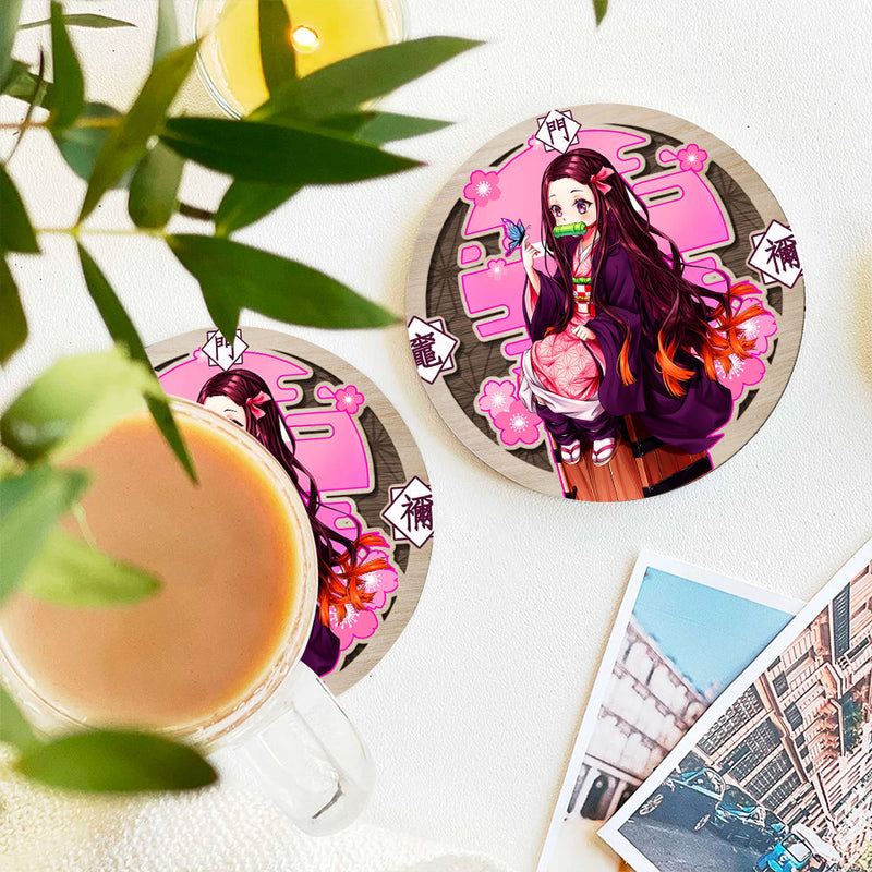 Demon Slayer Nezuko Kamado Ceramic Decor Coaster - Gift Idea