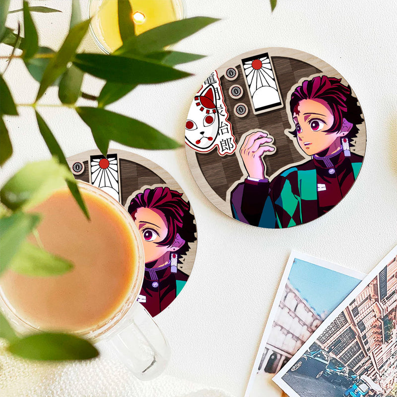 Demon Slayer Tanjiro Kamado Ceramic Decor Coaster - Gift Idea