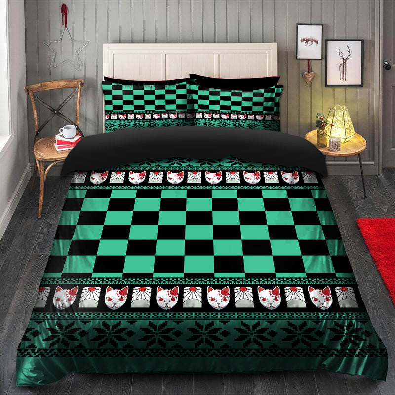 Demon Slayer Tanjro Christmas Pattern Bedding Set
