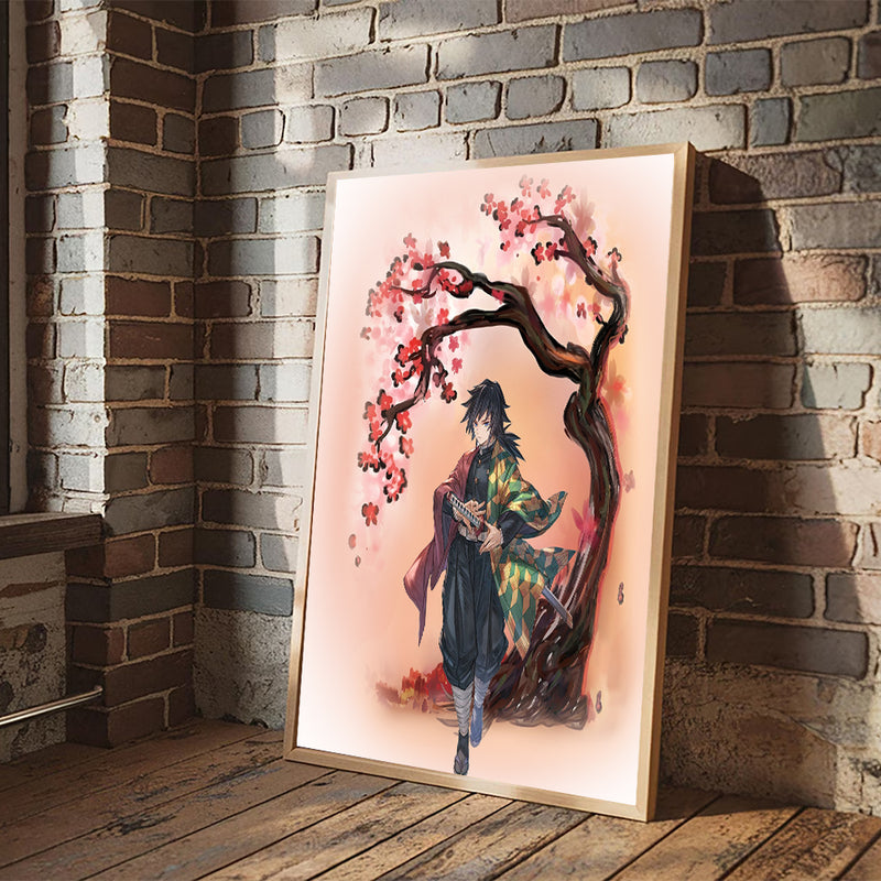 Demon Slayer Giyu Anime Cherry Blossom Japan - Living Room - Canvas Wall Art - Print - Wall Decor