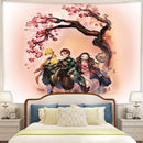 Demon Slayer Kimetsu No Yaiba Anime Cherry Blossom Tapestry