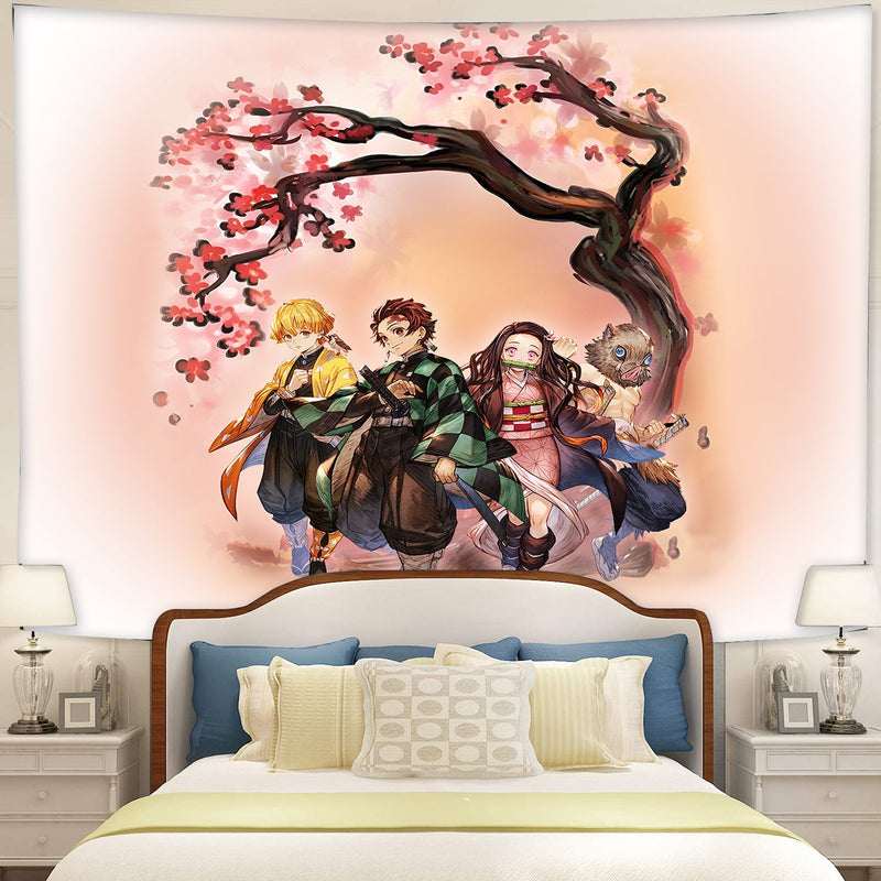 Demon Slayer Kimetsu No Yaiba Anime Cherry Blossom Tapestry