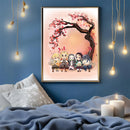 Demon Slayer Team Chibi Anime Cherry Blossom- Living Room - Canvas Wall Art - Print - Wall Decor