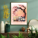 Demon Slayer Team Chibi Anime Cherry Blossom- Living Room - Canvas Wall Art - Print - Wall Decor