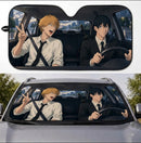 Denji And Hayakawa Aki Anime Chainsaw Man Car Auto Sunshades