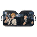 Denji And Hayakawa Aki Anime Chainsaw Man Custom Car Windshield Sunshades