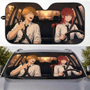Denji And Makima Anime Chainsaw Man Custom Car Windshield Sunshades