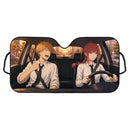 Denji And Makima Anime Chainsaw Man Custom Car Windshield Sunshades