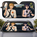 Denji And Zere Anime Chainsaw Man Car Auto Sunshades